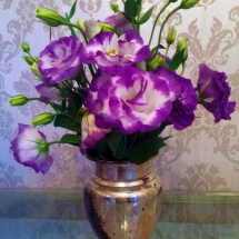 vase with purple flowers